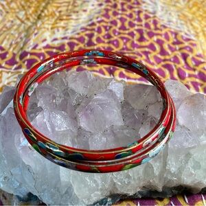 Colorful Enamel Bangle Set